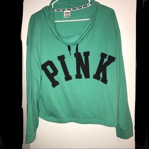 PINK cropped type sweatshirt